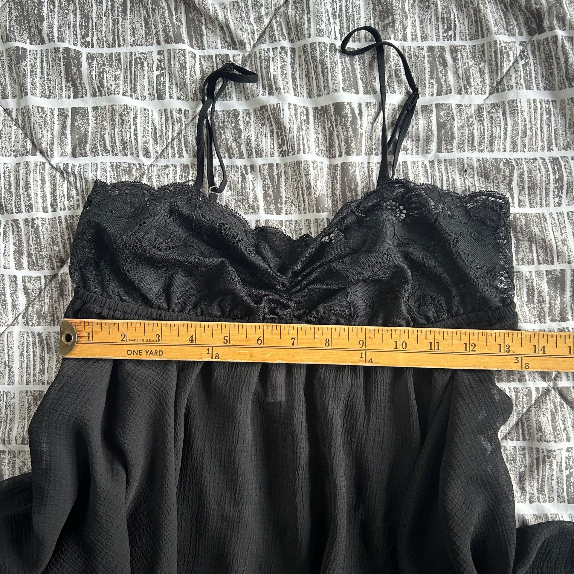 Out From Under Black Lace Asymmetrical Hem Slip Dress Size 12 6