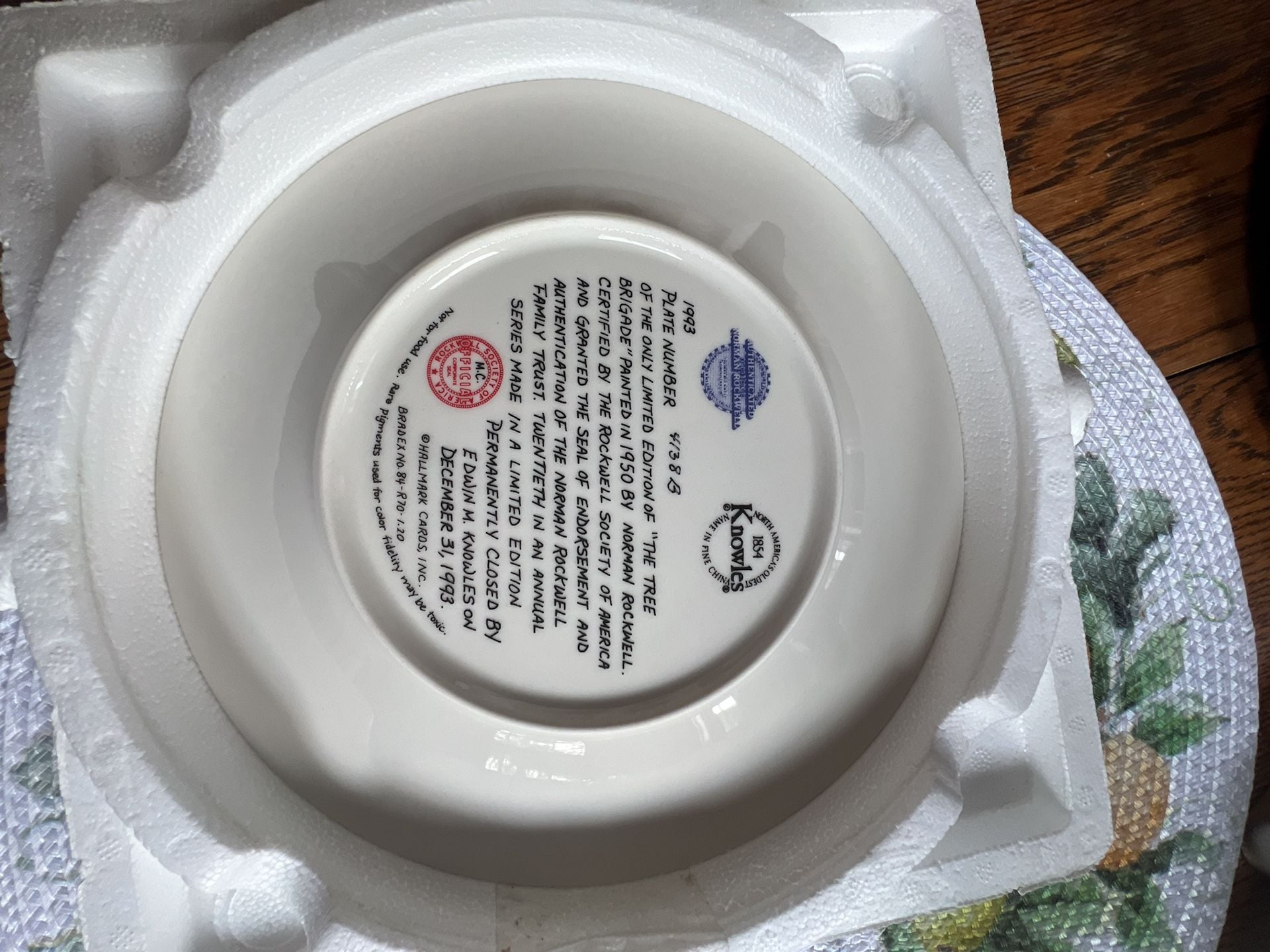 Knowles The Tree Brigade Christmas Plate 1993 Limited Edition 5