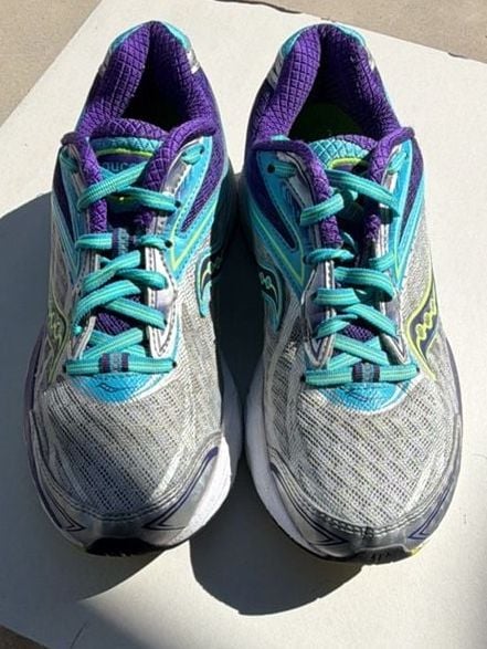 Saucony Ride 8 Running Shoes Silver Purple Blue S10273-1 9