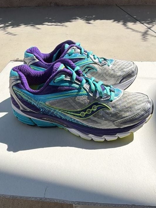 Saucony Ride 8 Running Shoes Silver Purple Blue S10273-1 7