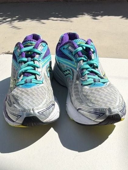 Saucony Ride 8 Running Shoes Silver Purple Blue S10273-1 6