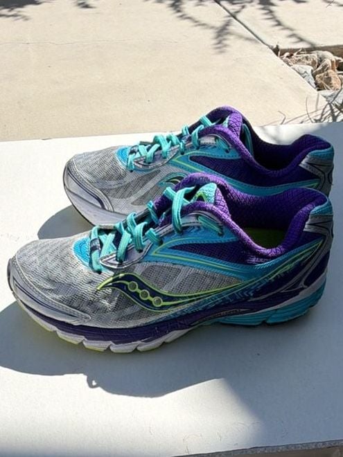 Saucony Ride 8 Running Shoes Silver Purple Blue S10273-1 2