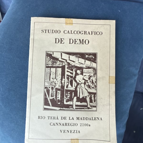 Studio Calcografico De Demo Venice Print Portfolio Book