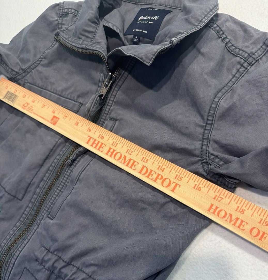 Madewell Utility Field Jacket Women S Gray Cotton Military Cargo Zip 3