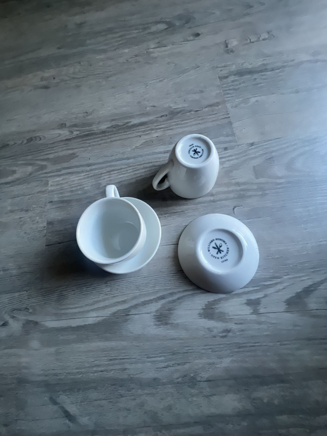 Williams-Sonoma Open Kitchen White Espresso Cup and Saucer Set of 2 2