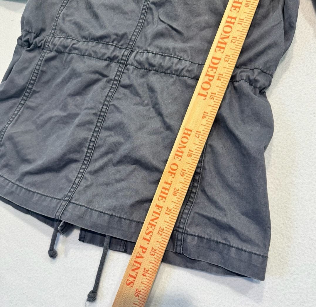 Madewell Utility Field Jacket Women S Gray Cotton Military Cargo Zip 6