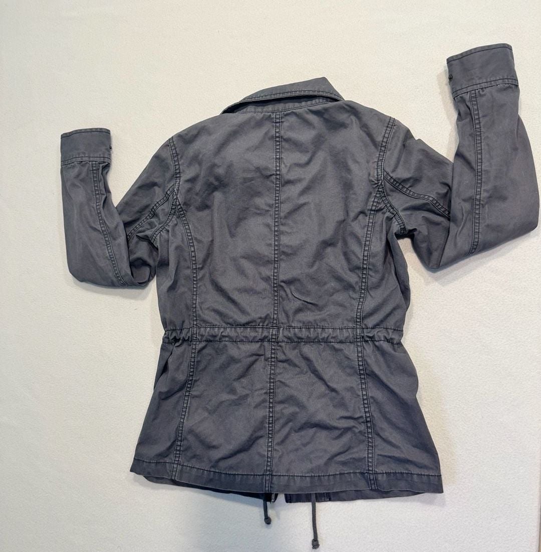 Madewell Utility Field Jacket Women S Gray Cotton Military Cargo Zip 8