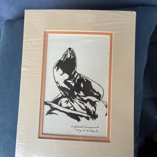 Tony O'Neal Original Scissor Cut Sea Lion Art Print
