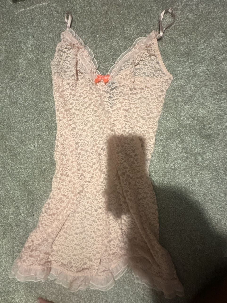 Victoria's Secret Pink Lace Slip Dress Size L Pink Lace Mini Dress 3