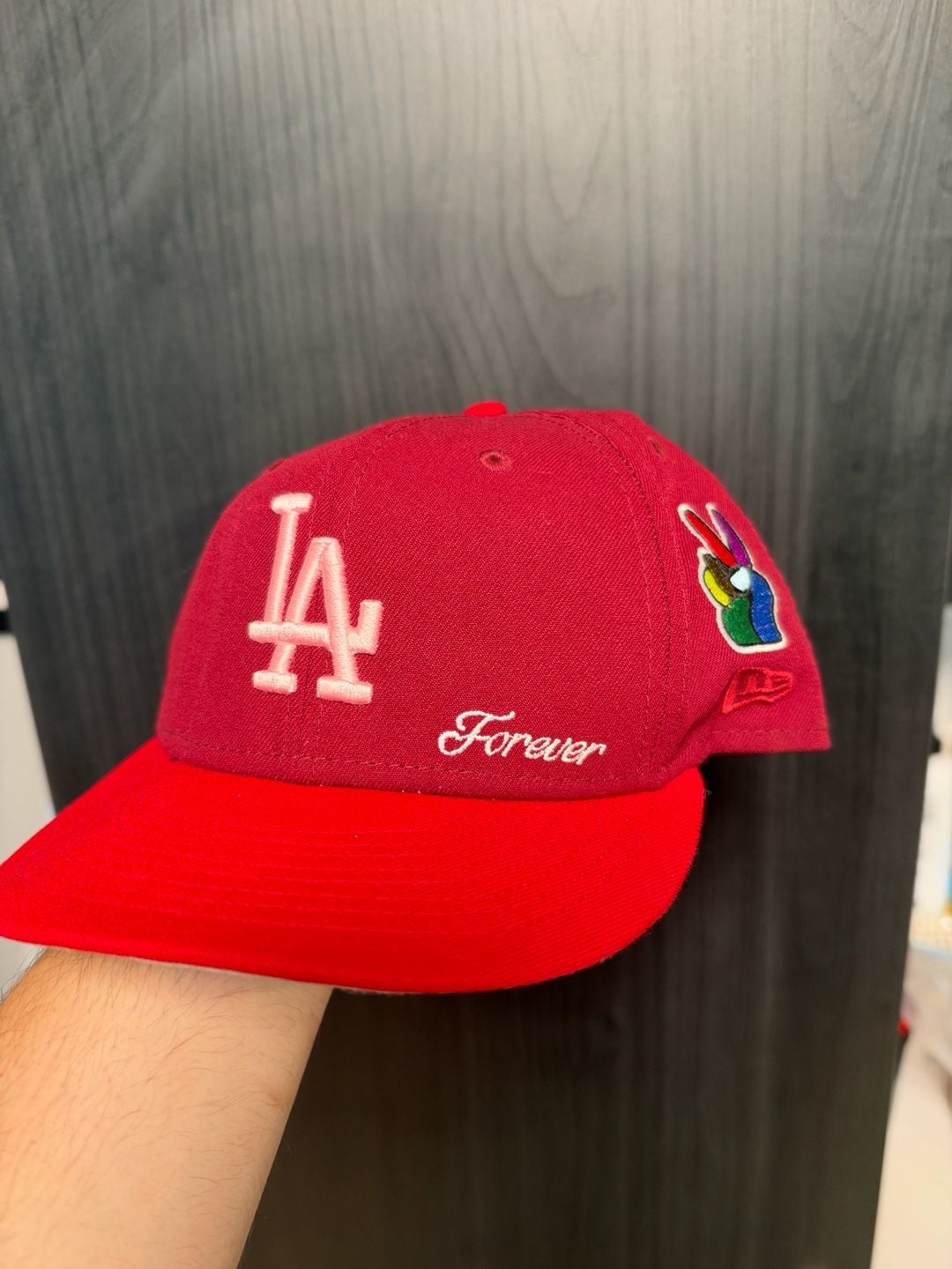 Jae tips New Era Los Angeles Dodgers 59FIFTY Fitted Hat 7 1/2 Red LA Forever 2
