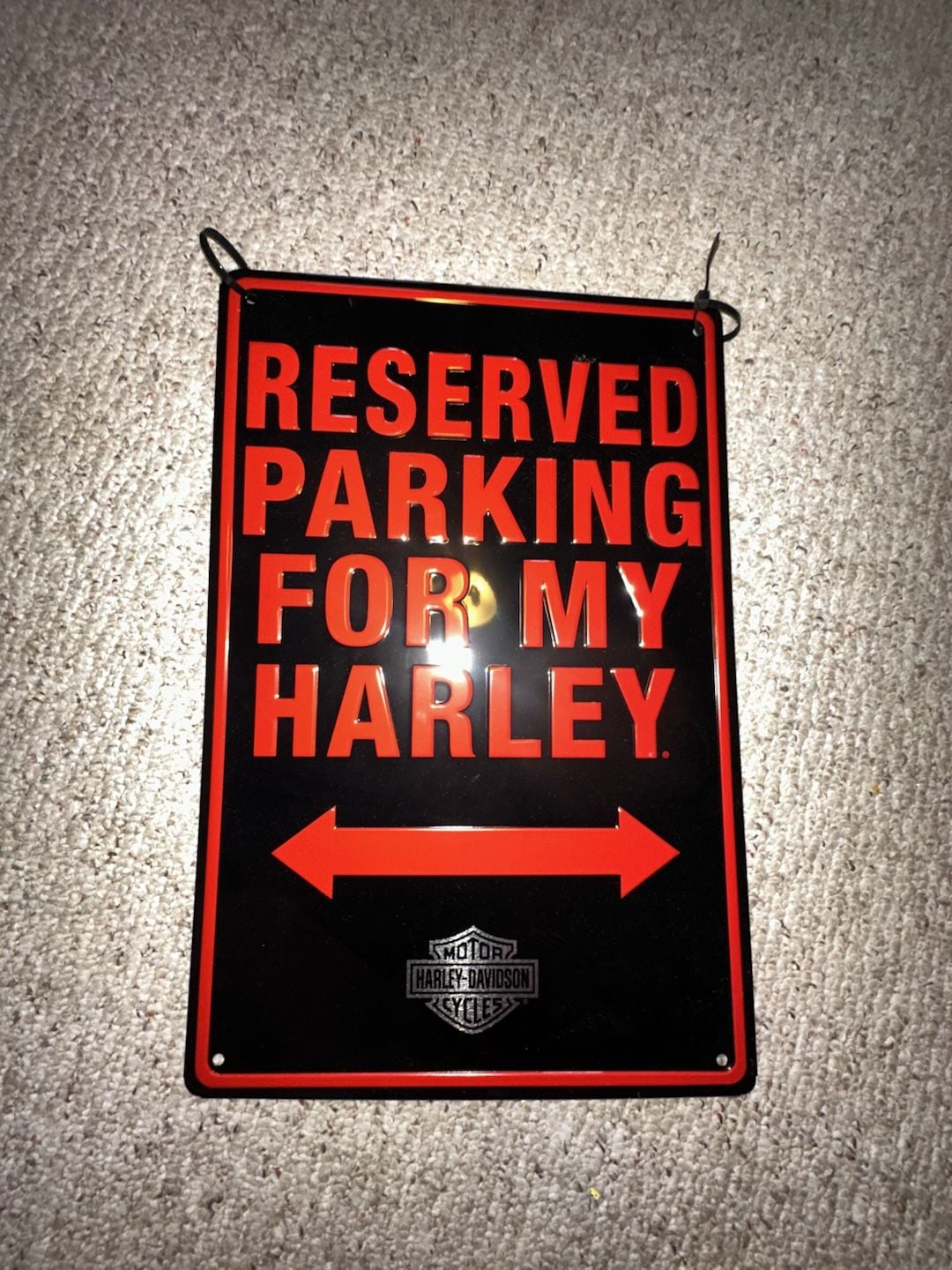 Harley-Davidson Reserved Parking For My Harley Tin Sign 1