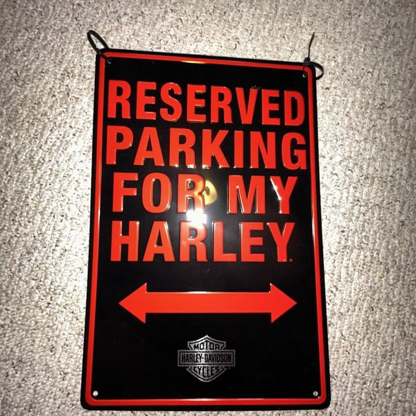 Harley-Davidson Reserved Parking For My Harley Tin Sign
