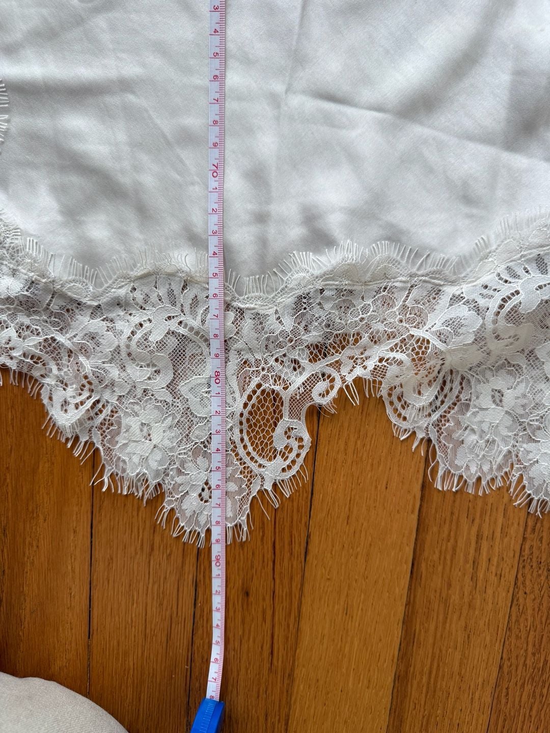 Montgomery Post Lace Trim Slip Skirt Off-White Size S 4