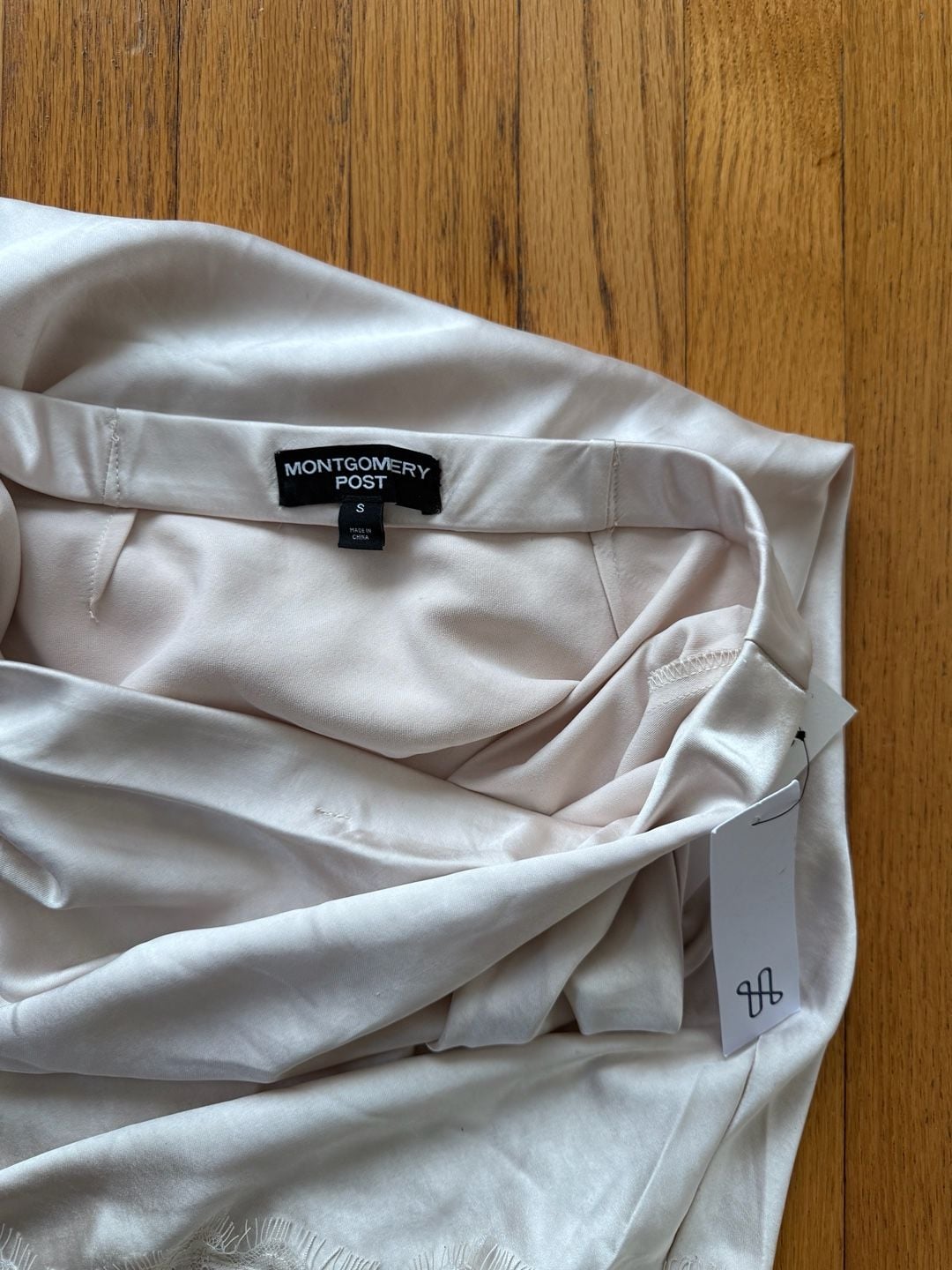 Montgomery Post Lace Trim Slip Skirt Off-White Size S 6