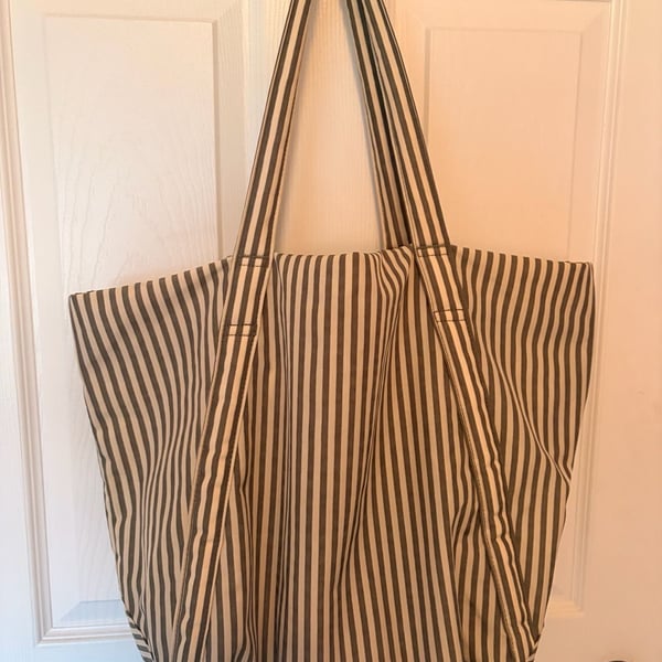 BAGGU Cloud Bag Geen Stripe Tote Bag