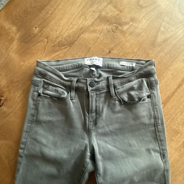 Frame Denim Le Skinny de Jeanne Light Gray Skinny Jeans Size 26