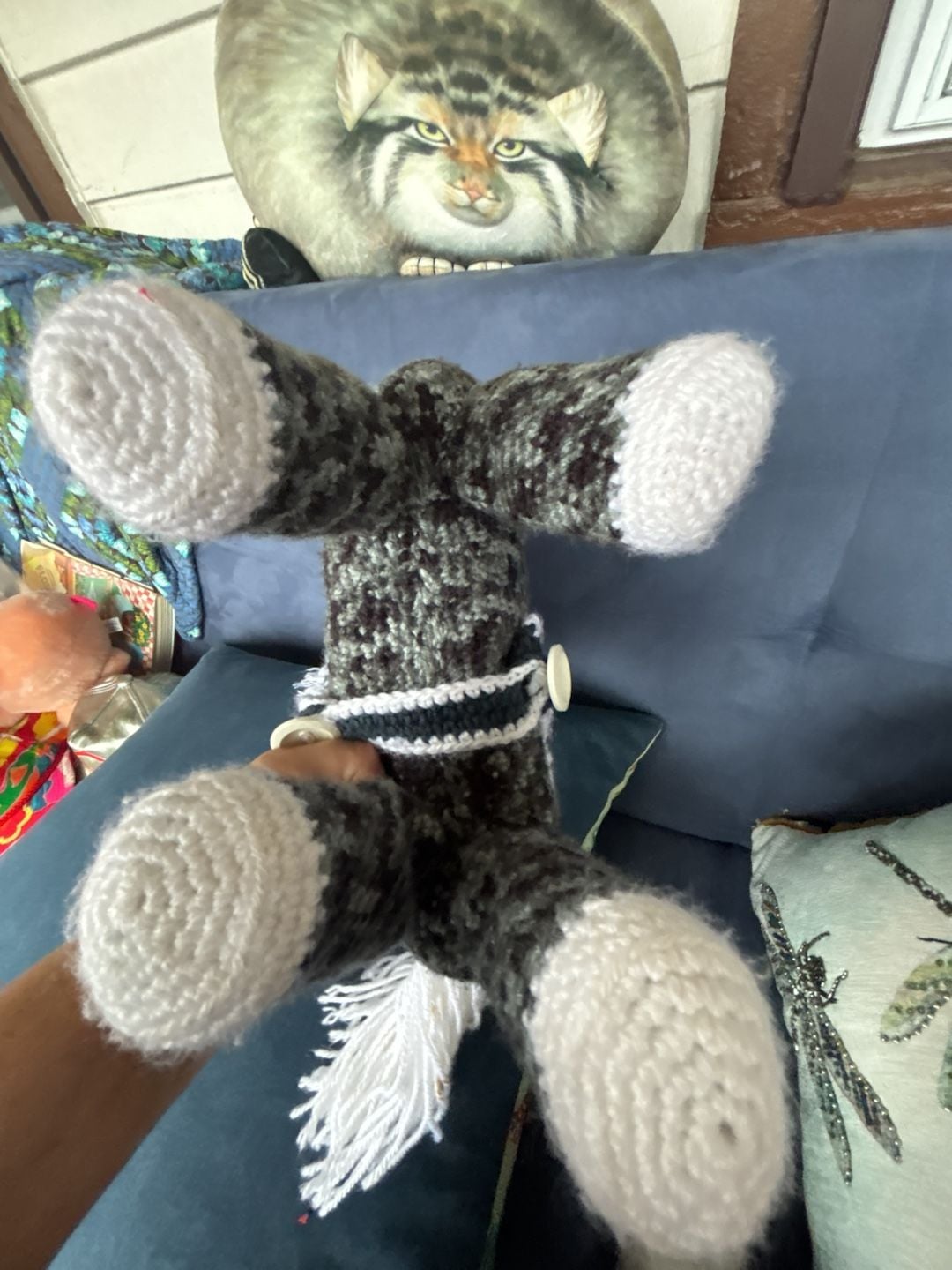 Handmade Crochet Horse Amigurumi Toy Plush Pony Grey Moss 7