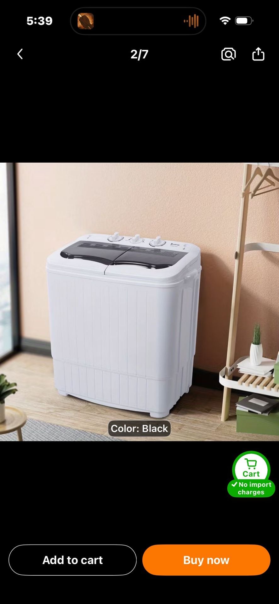 Karl Home 14.3 lbs Compact Twin Tub Semi-Automatic Washing Machine with Drain 1