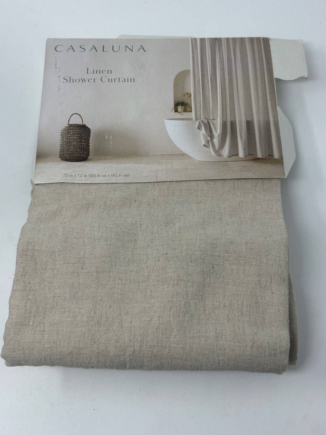 Casaluna Linen Shower Curtain Natural 72" x 72" 1