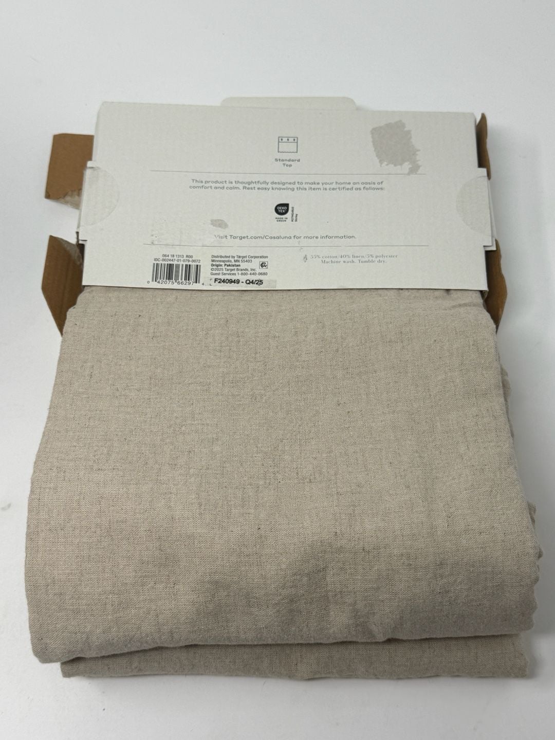 Casaluna Linen Shower Curtain Natural 72" x 72" 3