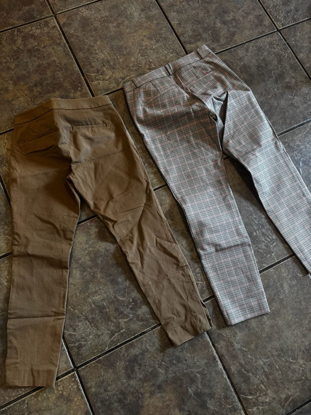 Banana Republic Sloan Pants Size 4 Lot Of 2 Plaid And Tan 4