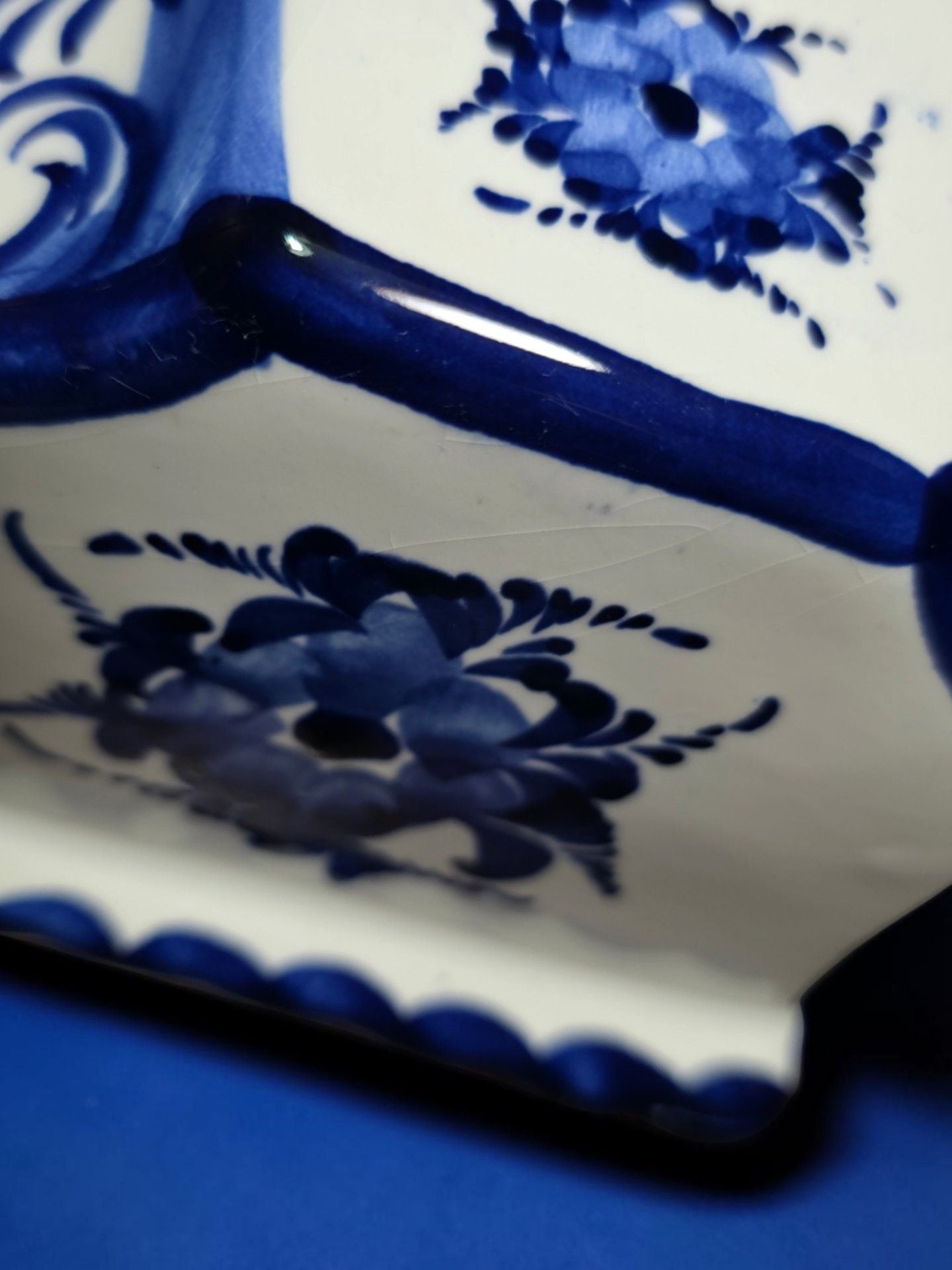Vestal Portugal Hand Painted Ceramic Salt Cellar Wall Pocket Sal 6