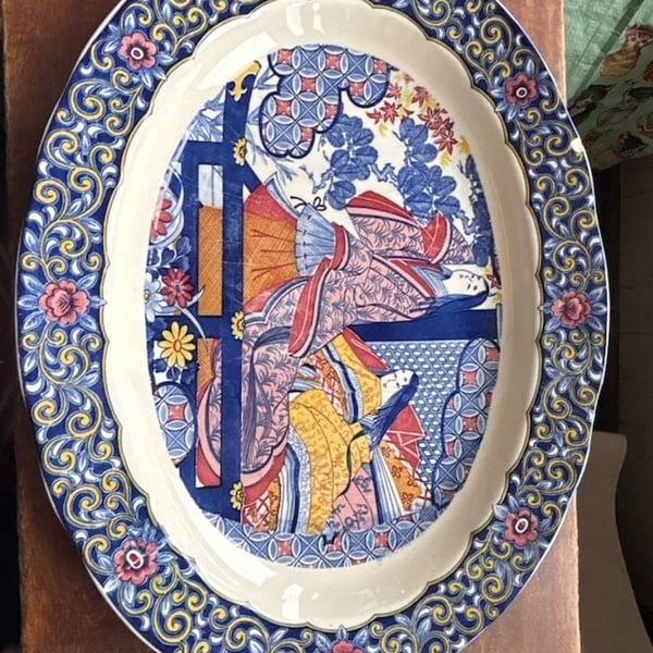Williams Sonoma Grande Cuisine Japanese Geisha Oval Serving Platter
