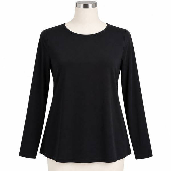 Pure Jill Women’s XL Black Pima Stretch Cotton Shirttail Tee Long Sleeve