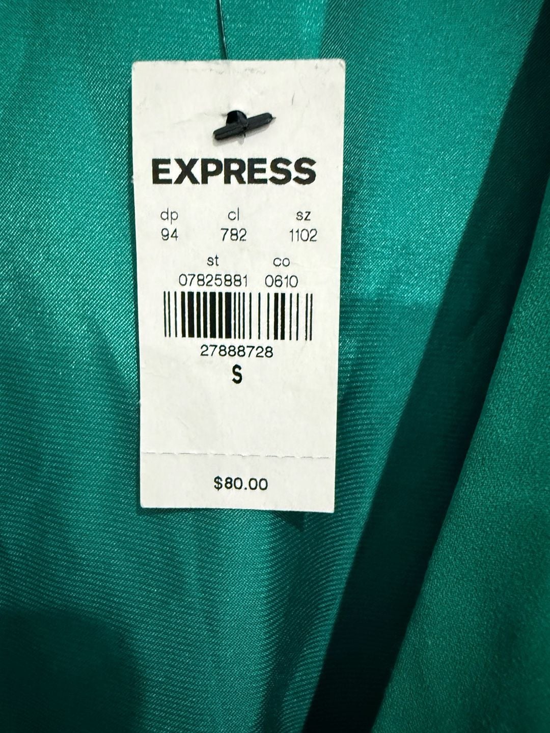 Express Satin Belted Wrap Dress Size S Green 5