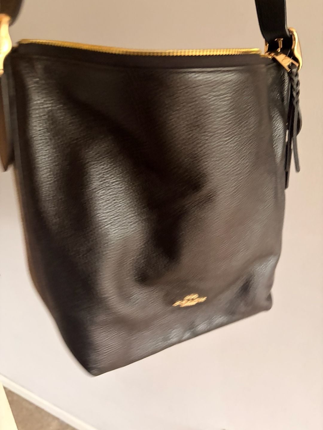 Coach Abby Duffle Pebbled Leather Crossbody Bag Black 8