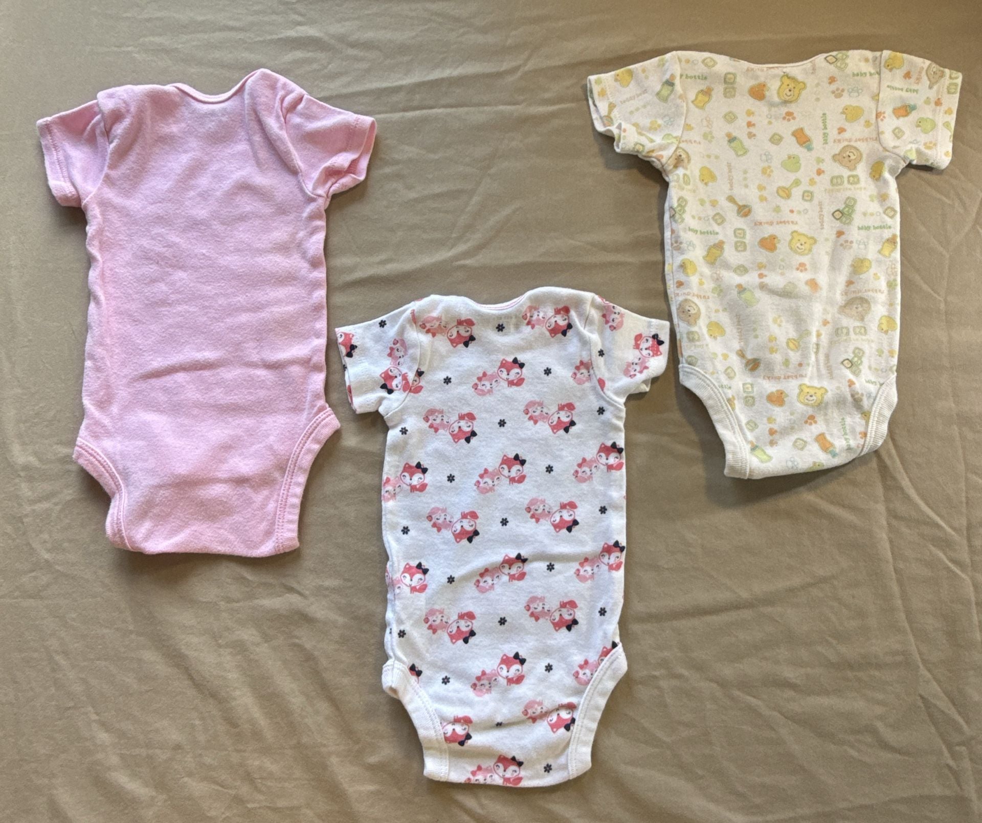 Gerber Baby Bodysuits 3-Pack Size 0-3 M Assorted 2
