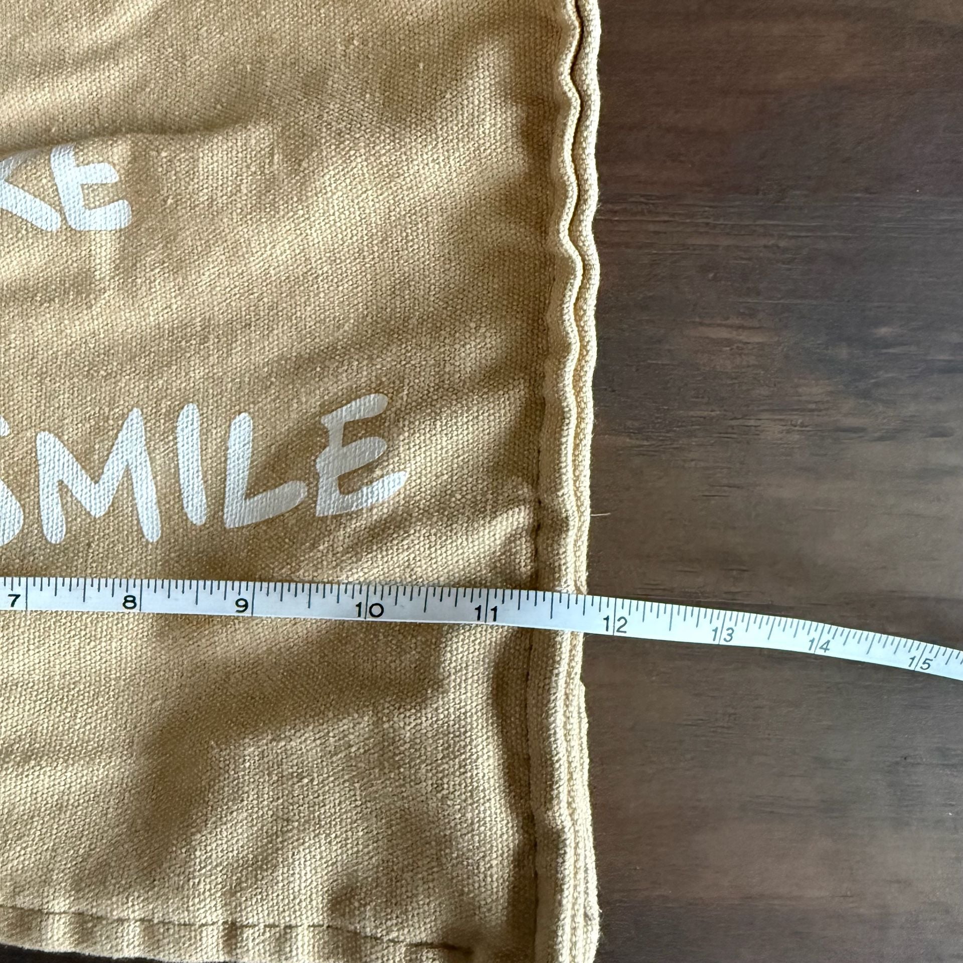 Canvas Tote Bag You Make Me Smile Pink Strap Smiley Patch 4