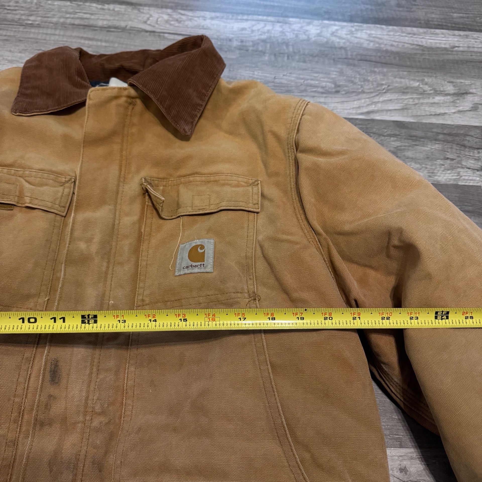 Vintage Carhartt Brown Canvas Work Jacket with Corduroy Collar 4