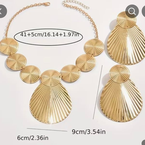 2pcs womens fashion stud earrings necklace set - Mauritius