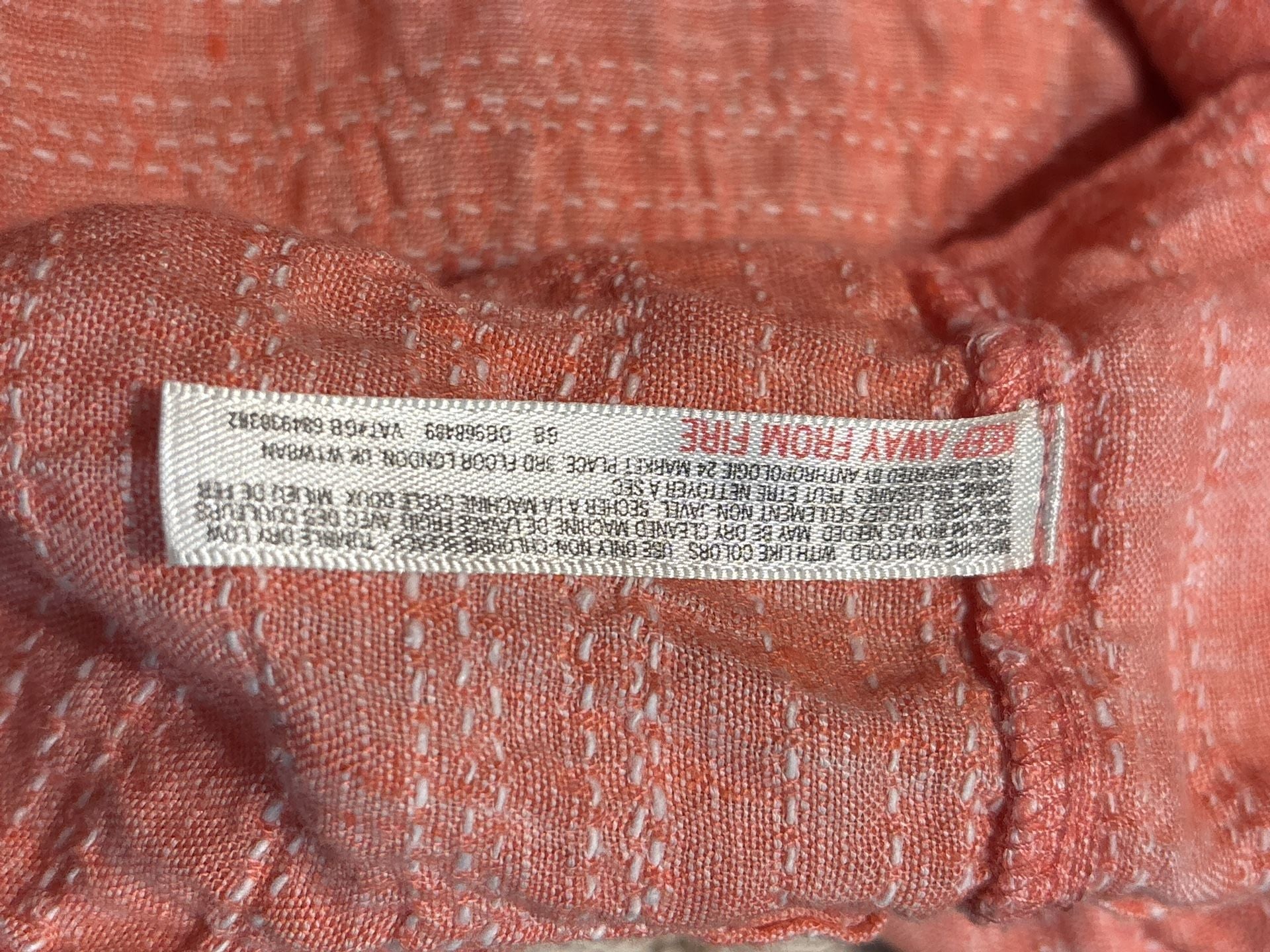 Maeve by Anthropologie Felicity Blouse Size 10 Coral Linen Blend Sleeveless Top 5
