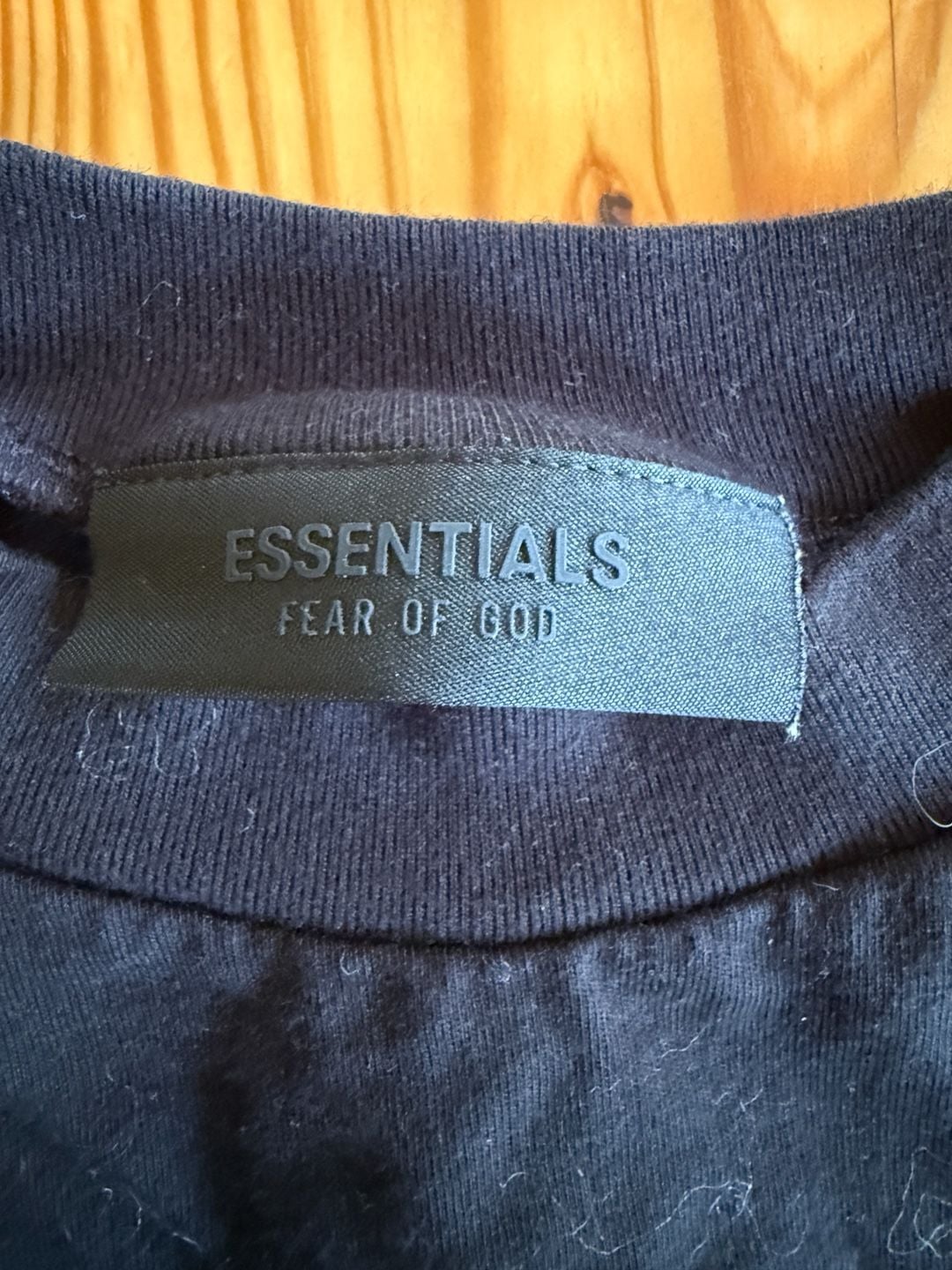 Fear of God Essentials T-Shirt Black Rubber Logo 4