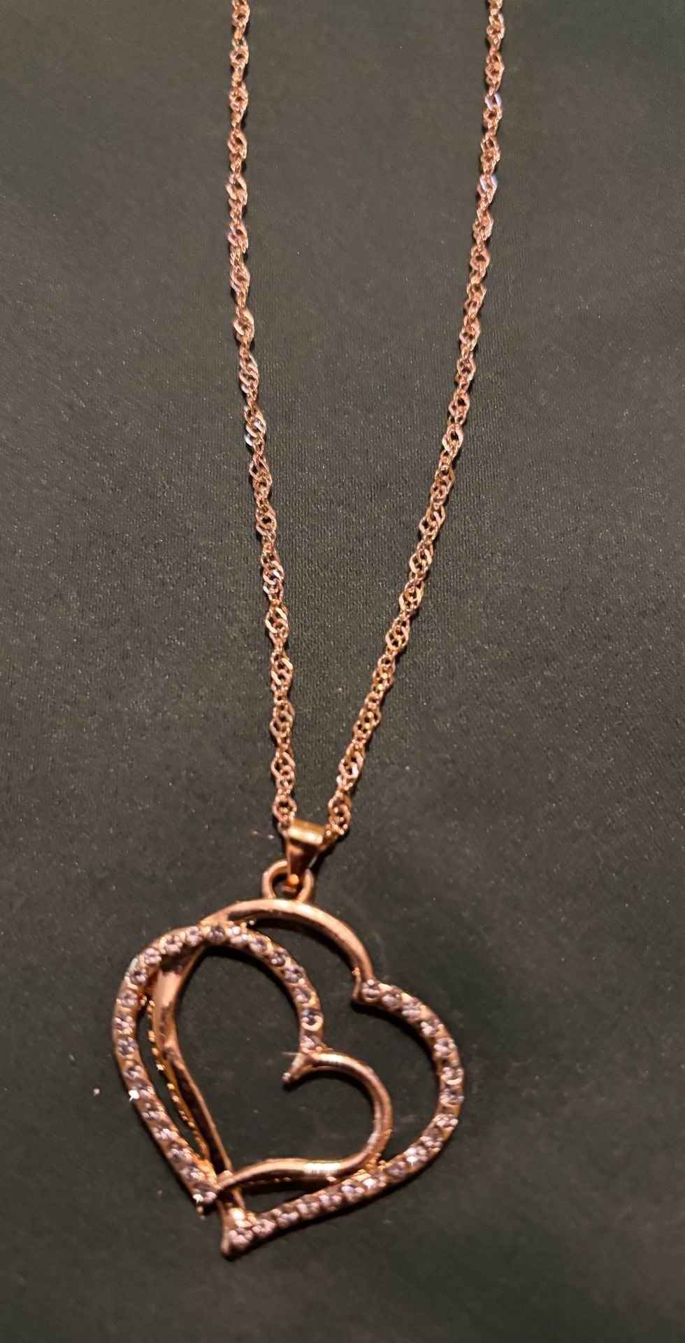 3 Pcs Set Heart Shaped Jewelry Set Of Earrings Pendant Necklace For Women Exquisite Fashion Rhinestone Double Heart Jewelry Set - .com, 6