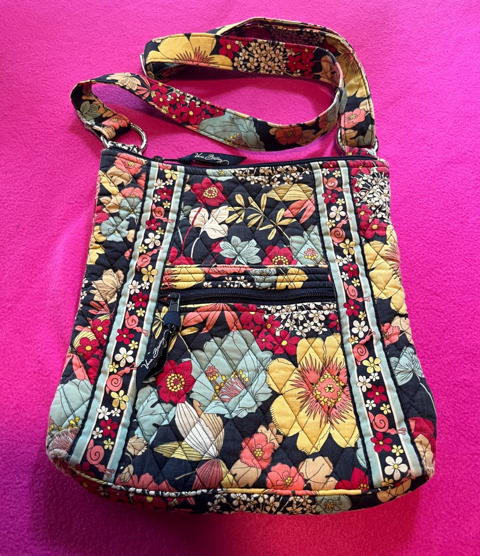 Vera Bradley Happy Snails Quilted Crossbody Hipster Bag 2
