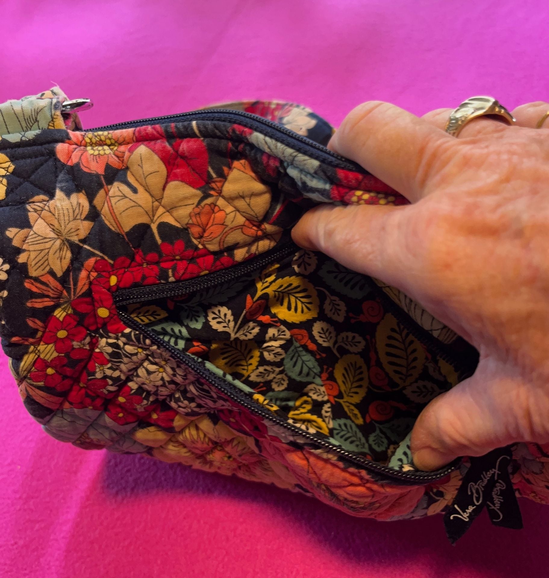 Vera Bradley Happy Snails Quilted Crossbody Hipster Bag 5