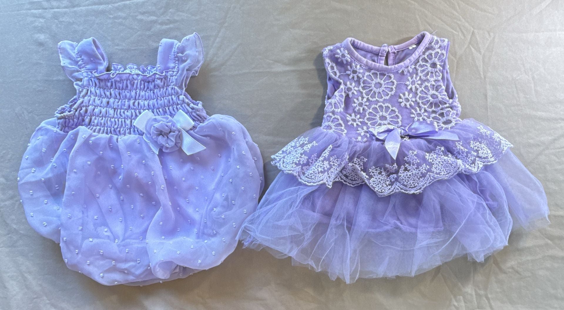 Mud Pie Baby Girl Purple Romper Dress Set Size 3 Months 1