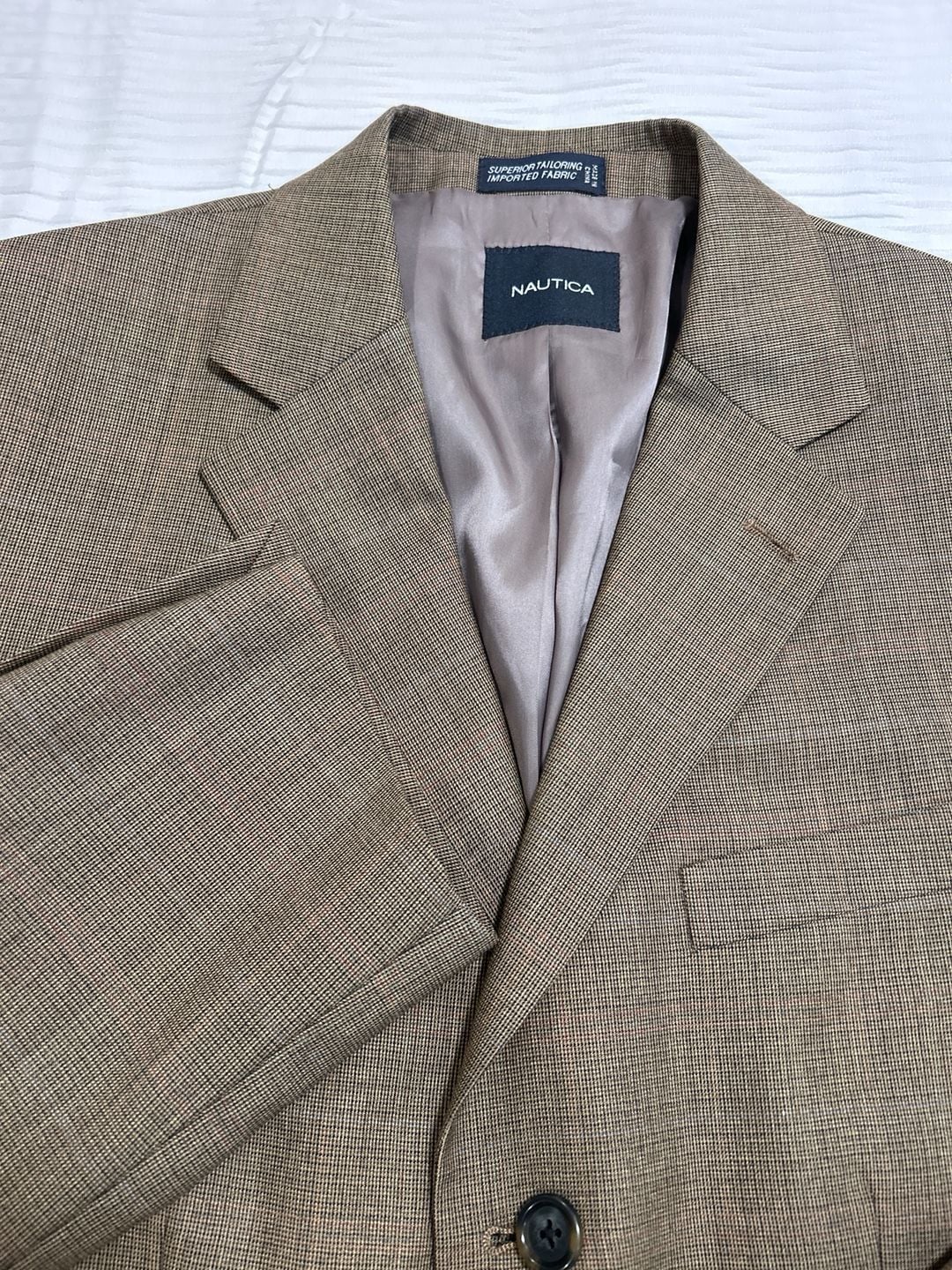 Nautica Sport Coat Size 40R Brown Wool Blazer 2