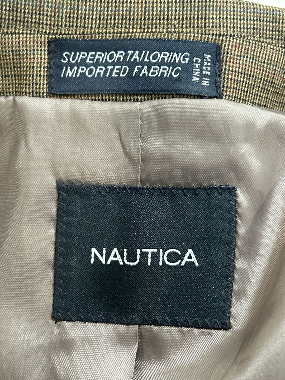 Nautica Sport Coat Size 40R Brown Wool Blazer 6