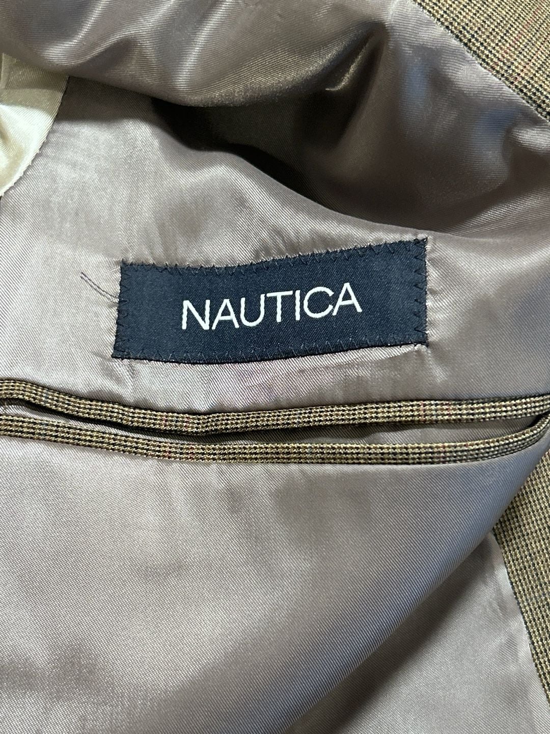Nautica Sport Coat Size 40R Brown Wool Blazer 7