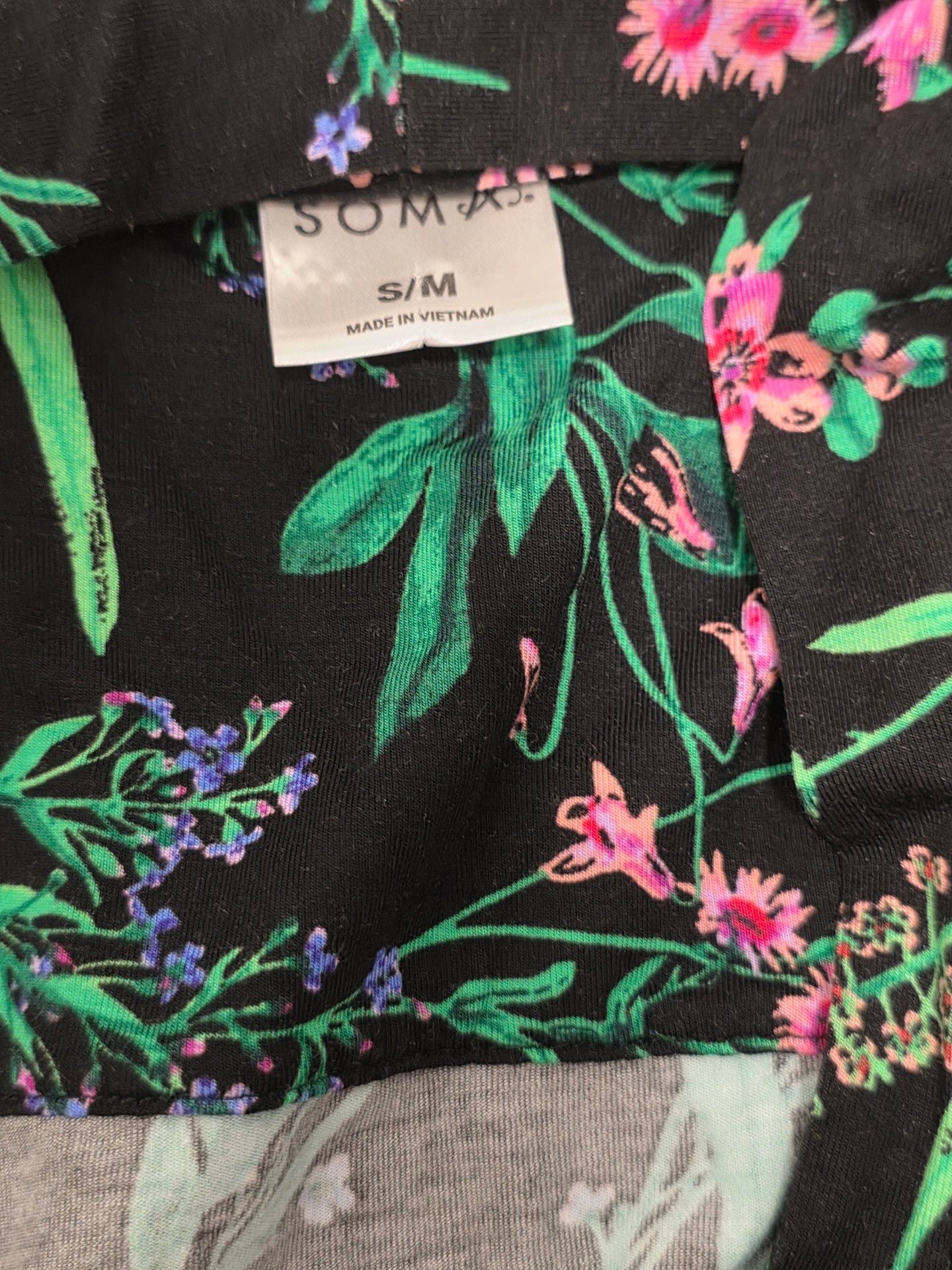 Soma Cool Nights Kimono Robe Size S/M Passage Floral Black 2
