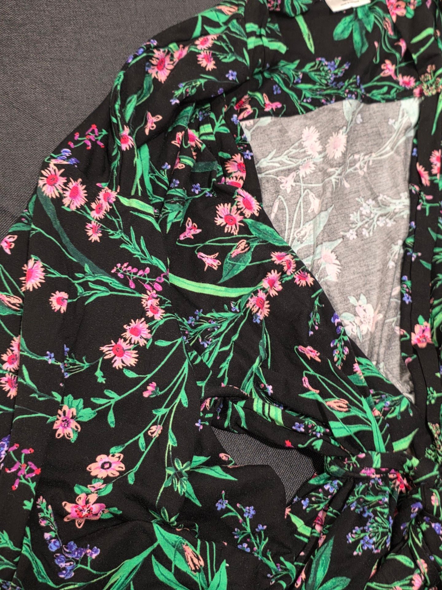 Soma Cool Nights Kimono Robe Size S/M Passage Floral Black 5