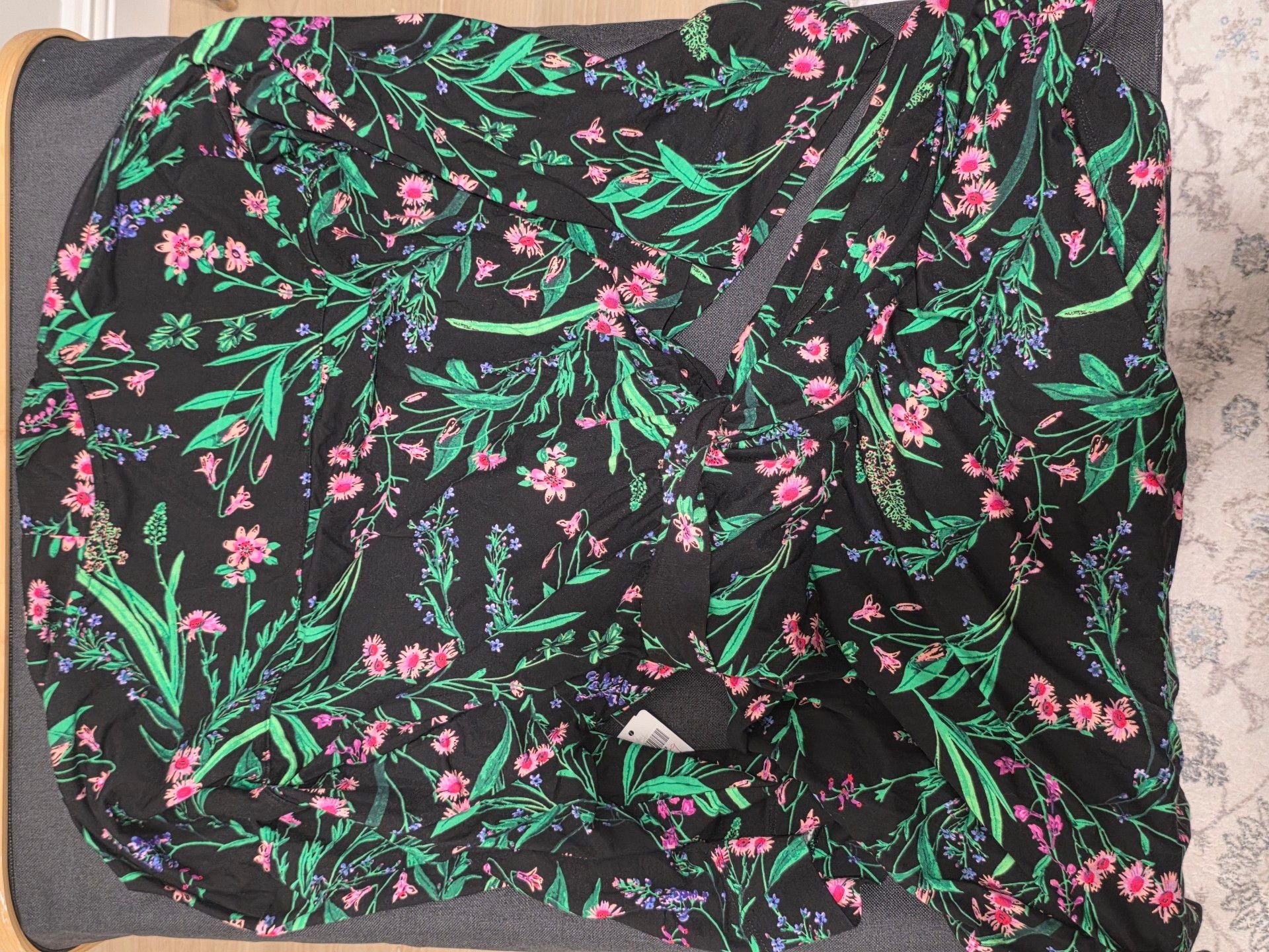 Soma Cool Nights Kimono Robe Size S/M Passage Floral Black 6