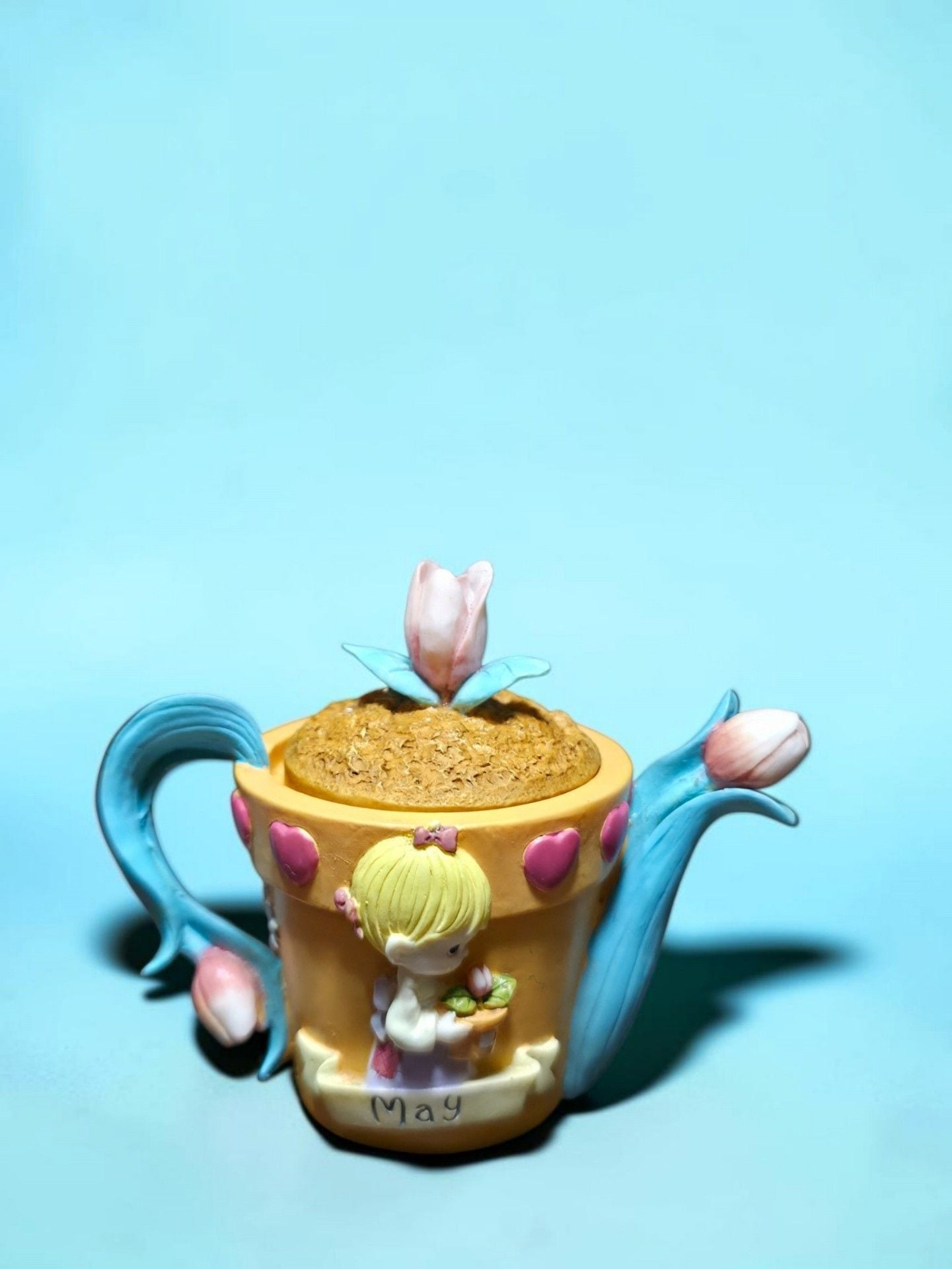 Precious Moments Miniature Teapot Figurine May Flower Pot 2