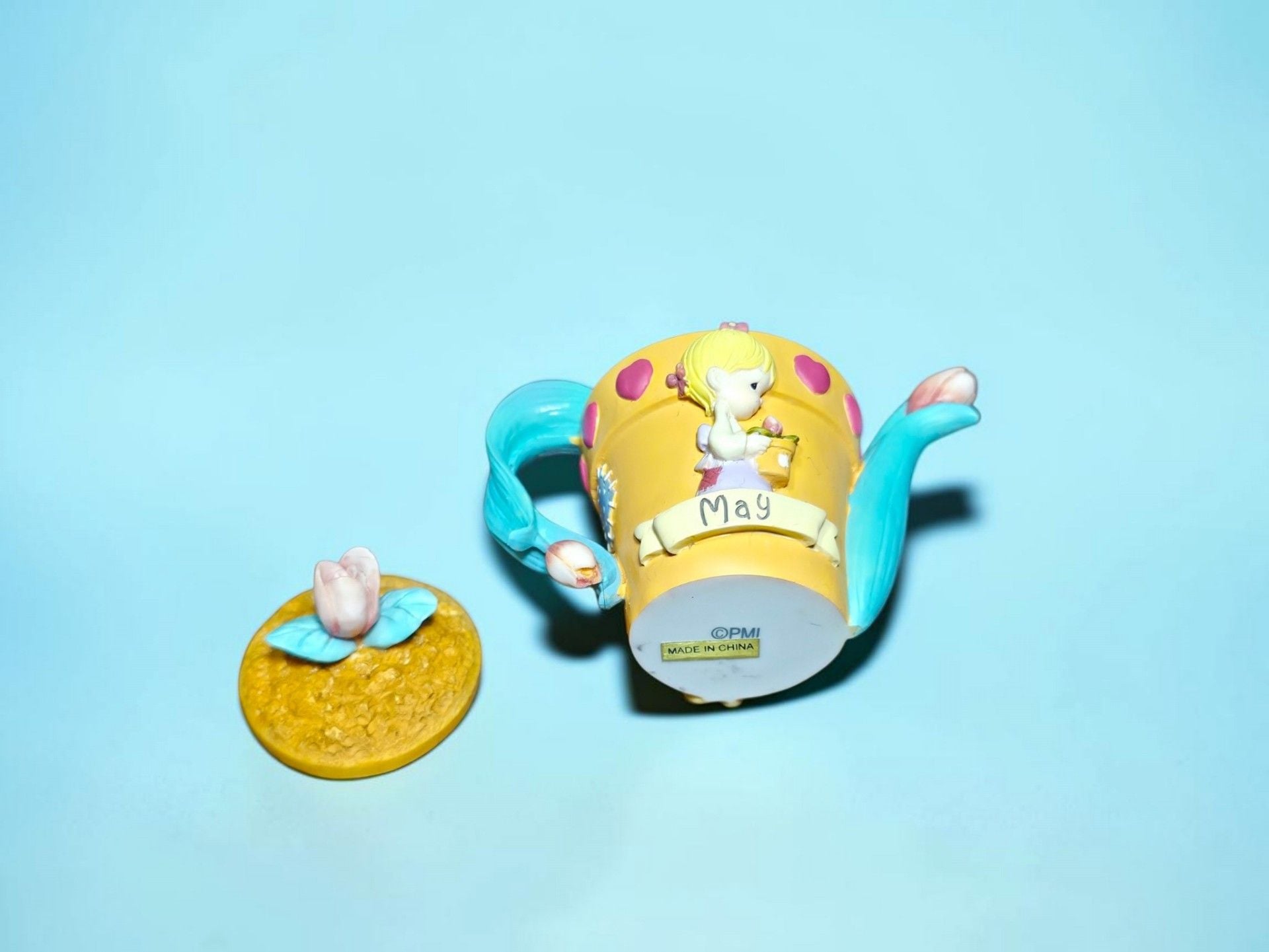 Precious Moments Miniature Teapot Figurine May Flower Pot 5