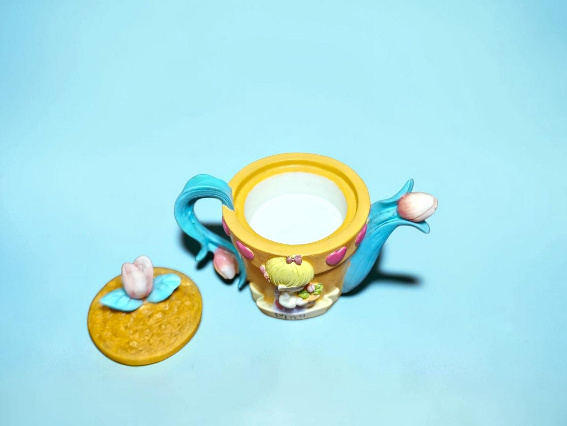 Precious Moments Miniature Teapot Figurine May Flower Pot 6