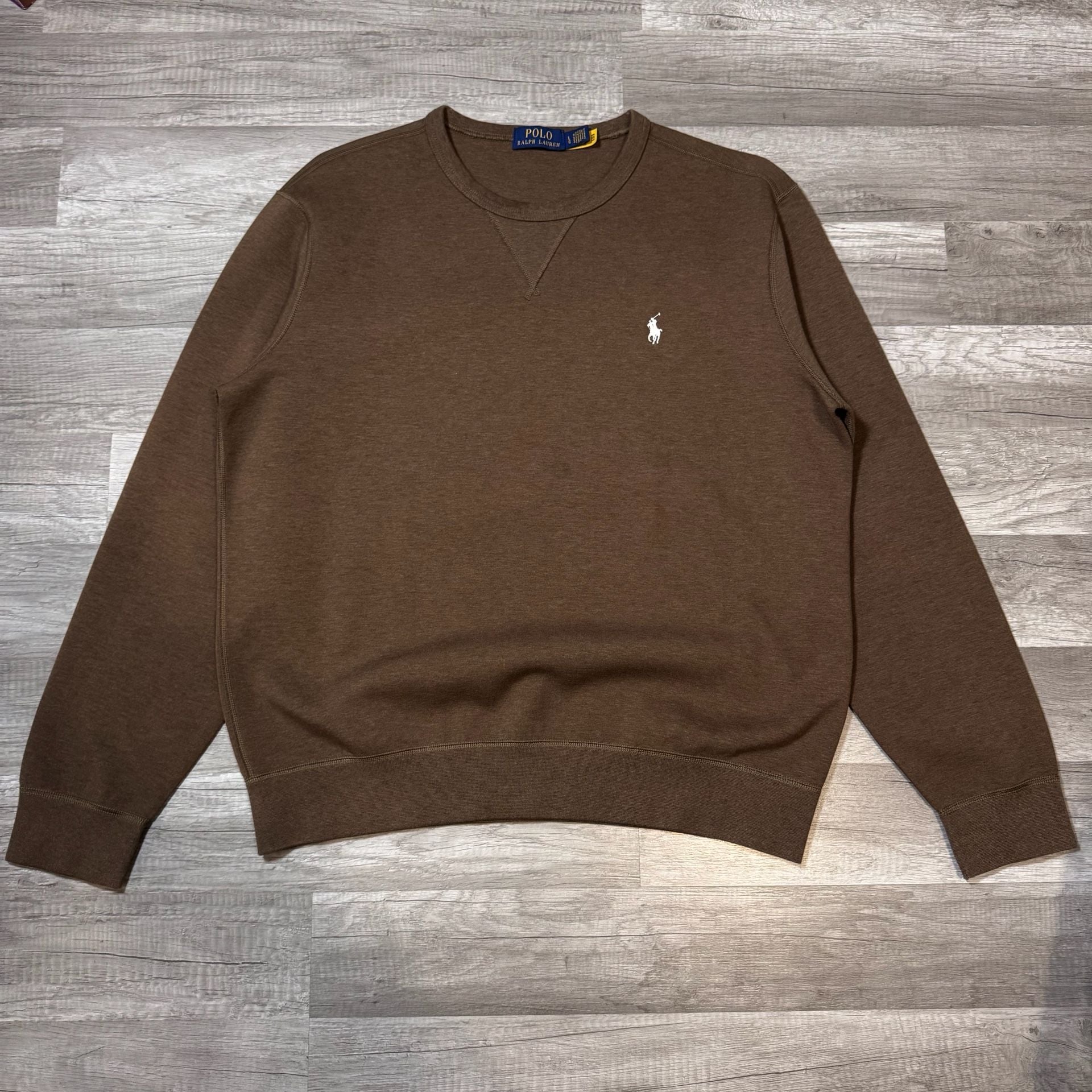 Polo Ralph Lauren RL Fleece Sweatshirt Size L Brown 2